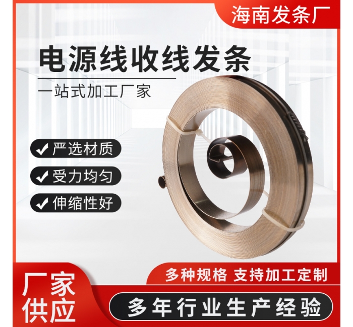 電源線收線發(fā)條不銹鋼發(fā)條彈簧收線發(fā)條鋼帶平面渦卷卷簧